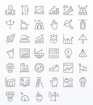 40 64 x 64 Delgado línea íconos optimizado para hacia arriba cuadrícula equipado monitor vector