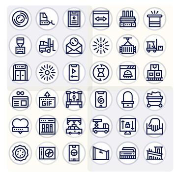 negrita línea detalle mejorado íconos desde cargando conjunto con 36 alto resolución íconos vector