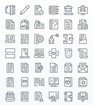 File Design Icons featuring 42 Display Perfect Regular Line Style vector