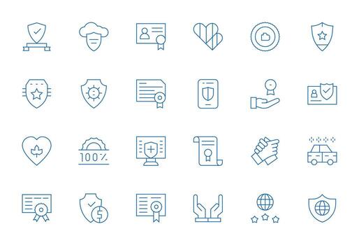 Trust Graphics Pack including 24 Thin Line High Resolution Display Perfect Icons vector