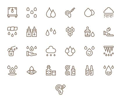 25 Regular Line Display Perfect Icons for Drops Graphics vector