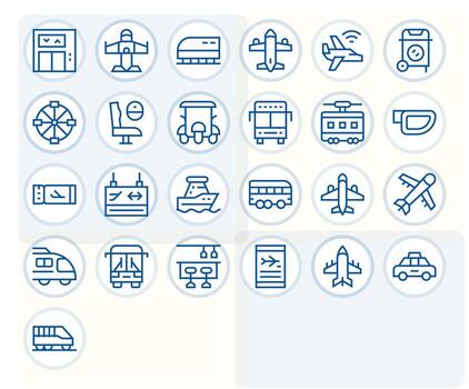 25 Regular Line Icons designed for Passenger in 256x256 Editable format vector