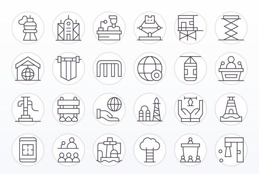 Platform Graphics featuring 24 Thin Line Grid Fitted High Resolution Designs vector