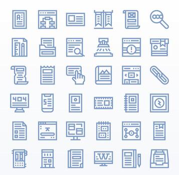 36 Bold Line Icons designed for Page in 256x256 Grid Fitted format vector