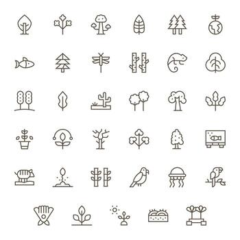 Ecosystem Graphics featuring 35 Regular Line Pixel Optimized 256x256 Designs vector