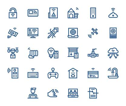 28 Bold Line Display Perfect Icons tailored for Remote 64x64 interface vector
