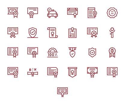 25 Regular Line Pixel Aligned Icons crafted for Licensed 256x256 applications vector