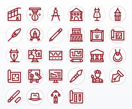 28 128x128 Pixel Optimized Icons for Sketch in Bold Line Theme vector