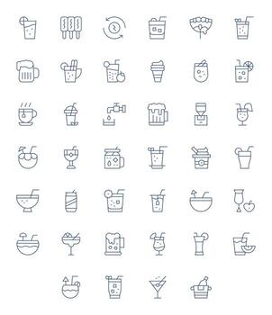 refresco último paquete con 40 alto resolución Delgado línea editable íconos vector