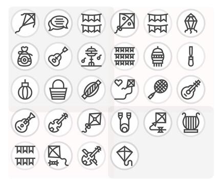 28 Bold Line Display Perfect Vectors for String Theme