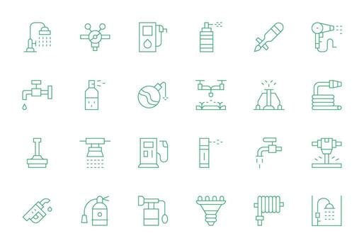 24 Thin Line PIXEL Perfect Icons crafted for Nozzle High Resolution applications vector