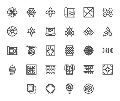 Patterned Icon Repository containing 28 Bold Line 128x128 PIXEL Perfect graphics vector