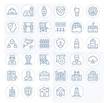 35 íconos para seguridad optimizado en editable 256x256 regular línea resolución vector