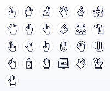 25 regular línea íconos para interactuar en crujiente 256x256 monitor Perfecto resolución vector