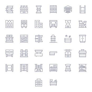 32 Thin Line Icons from Shelving in 128x128 Pixel Optimized Quality vector