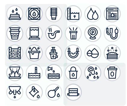 Desbordamiento icono biblioteca con 28 negrita línea alto resolución editable diseños vector