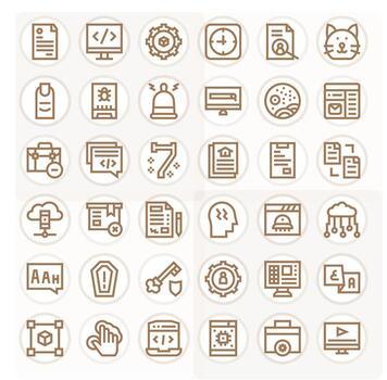 36 256x256 Bold Line Pixel Optimized Icons for Application Projects vector
