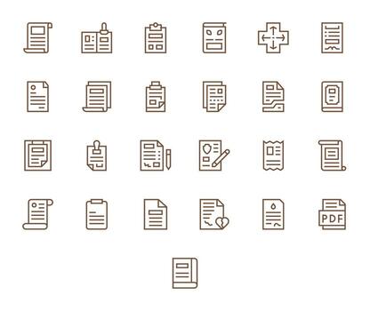 25 Pixel Optimized Retina Ready Icons for Contract in elegant Regular Line design vector