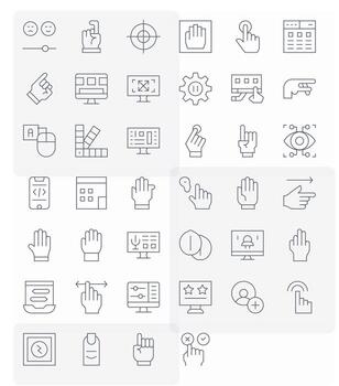 40 Thin Line Editable 64x64 Icons from Ui Suite vector