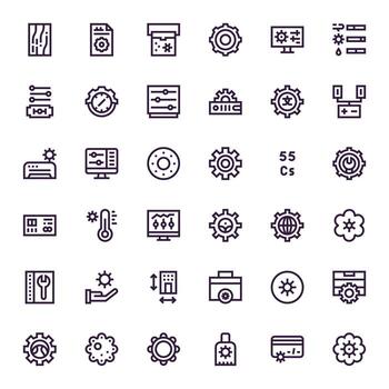 36 Bold Line Editable Vectors for Parameters Theme