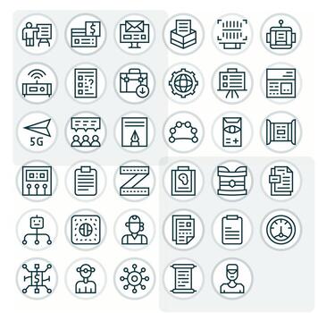 35 regular línea monitor Perfecto retina Listo íconos desde datos suite vector