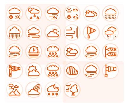 Forecast Icon Icon Toolkit featuring 28 Pixel Optimized 256x256 Bold Line elements vector