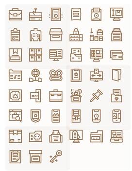 45 Bold Line Icons for Folder in crisp 256x256 PIXEL Perfect resolution vector