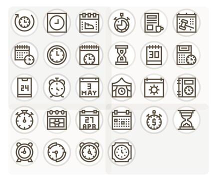 Deadline Icon Toolkit featuring 28 Pixel Optimized High Resolution Bold Line elements vector