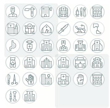 Surgery Icon Set with 32 Thin Line High Resolution PIXEL Perfect Graphics vector