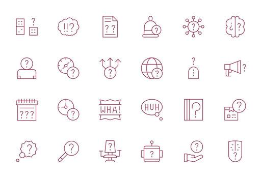 24 Editable 256x256 Icons for Unknown in elegant Thin Line design vector