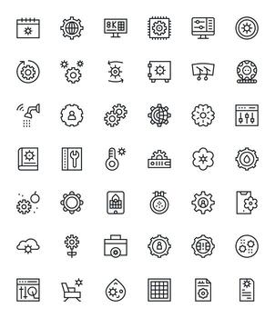 42 Regular Line PIXEL Perfect Retina Ready Icons from Settings Suite vector