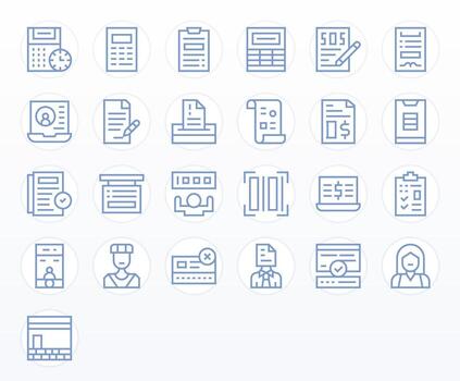 Data Entry Visual Pack containing 25 Regular Line Editable Icons vector