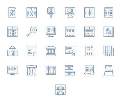 25 256x256 Regular Line Display Perfect Icons for Columns Projects vector