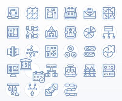 componentes icono caja de herramientas presentando 28 cuadrícula equipado 256x256 negrita línea elementos vector