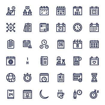 36 Editable Icons themed around Schedule in 128x128 Bold Line format vector