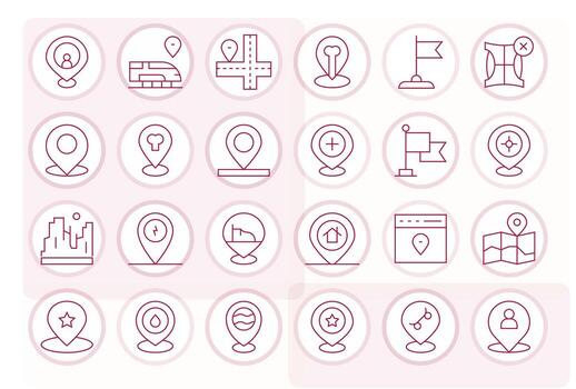 Thin Line Detail Enhanced Icons from Map Marker Set with 24 High Resolution Icons vector