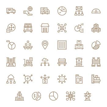 35 Regular Line PIXEL Perfect High Resolution Icons from Distribution Suite vector