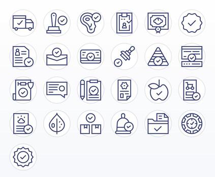 25 Regular Line Display Perfect Icons for Accepted Graphics vector