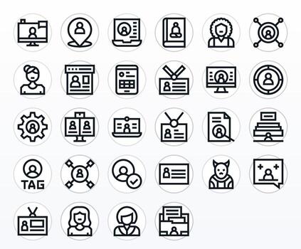 User Profile Graphics Pack including 28 Bold Line 256x256 Pixel Optimized Icons vector