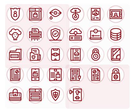 negrita línea píxel alineado íconos desde datos seguridad conjunto con 28 256x256 íconos vector