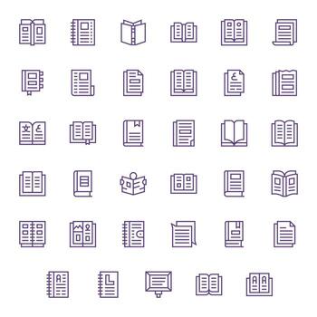 Pages Professional Set with 35 Regular Line Editable 128x128 Icons vector