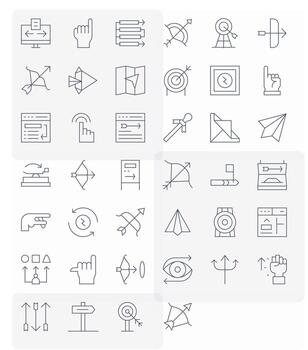 40 Thin Line Display Perfect Vectors for Arrow Theme