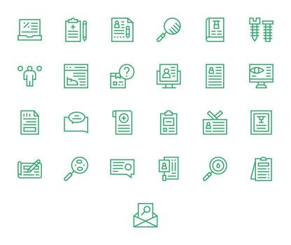 25 128x128 íconos para detalles en editable regular línea formato vector