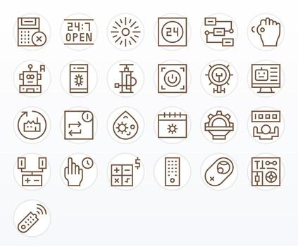 Operation Modern Collection with 25 Regular Line 64x64 Pixel Optimized Icons vector