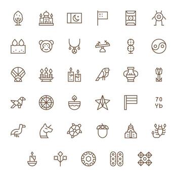Symbolism Icon Repository containing 35 Regular Line 128x128 Pixel Optimized graphics vector