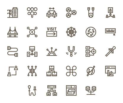 Link Icon Toolkit featuring 28 Detail Enhanced High Resolution Bold Line elements vector