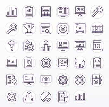 35 Regular Line Display Perfect Icons crafted for Results 128x128 applications vector