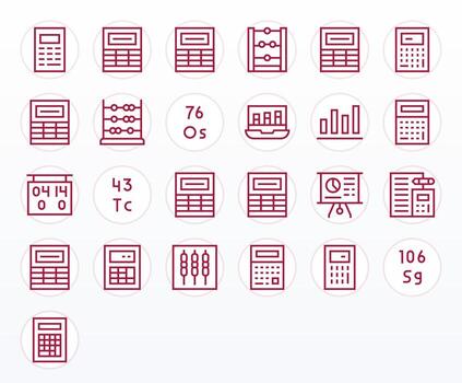 25 Regular Line Pixel Aligned Retina Ready Icons from Numbers Suite vector