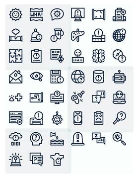 Problem Ultimate Package with 45 Retina Ready Bold Line PIXEL Perfect Icons vector