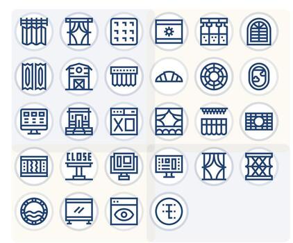 ventana exhaustivo haz con 28 píxel alineado negrita línea 64 x 64 íconos vector